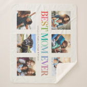 Couverture Sherpa Modern Rainbow Best Mom Ever Photo Collage (Devant)