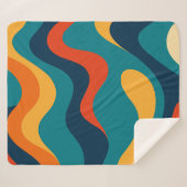 Couverture Sherpa Modern Retro Wavy Abstract Pattern  (Devant (Horizontal))
