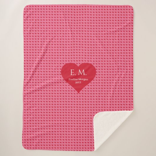 Couverture Sherpa Modern Timeless Love Hearts Personalized Valentine (Devant)