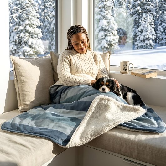 Couverture Sherpa Moderna Linear | Slate & Nordic Sea