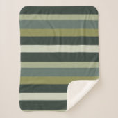 Couverture Sherpa Moderna Linear | Vieilli Sage & Mousses d'Hiver (Devant)