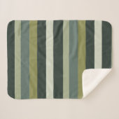 Couverture Sherpa Moderna Linear | Vieilli Sage & Mousses d'Hiver (Devant (Horizontal))