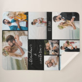 Couverture Sherpa Moderne 8 Photo Collage Élégant Script Custom Blac (Devant (Horizontal))