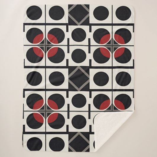 Couverture Sherpa Moderne Abstrait Géométrique Avec Cercles (Devant)