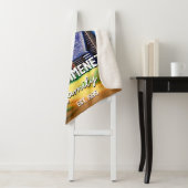 Couverture Sherpa Moderne aquarelle chute log cabine élégant famille (En situation)