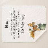 Couverture Sherpa Moderne Best Nana Ever petits-enfants noms Floral (Devant (Horizontal))