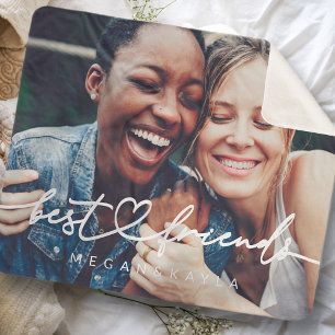 Couverture Sherpa Moderne Chic Coeur Best Friends Besties BFF Photo