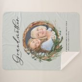 Couverture Sherpa Moderne chic élégante couronne feuilleté photo gra (Devant (Horizontal))