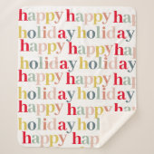 Couverture Sherpa Moderne Coloré Joyeux Vacances (Devant)