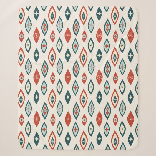 Couverture Sherpa Moderne du milieu du siècle Formes atomiques Rouge (Devant)