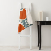 Couverture Sherpa Moderne géométrique abstraite avec fleurs stylisée (En situation)