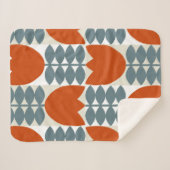 Couverture Sherpa Moderne géométrique abstraite avec fleurs stylisée (Devant (Horizontal))