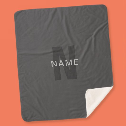 Couverture Sherpa Moderne modèle de conception de monogramme éditabl