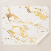 Couverture Sherpa Moderne Motif Abstrait Faux Or (Devant (Horizontal))