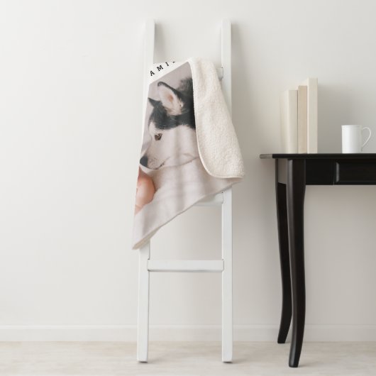 Couverture Sherpa Moderne Multi Photo Personnalisé Simple Famille Fa (En situation)