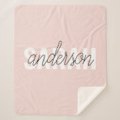 Couverture Sherpa Moderne Pastel Rose Beauté Personnalisée Vous Nom (Devant)