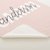 Couverture Sherpa Moderne Pastel Rose Beauté Personnalisée Vous Nom (3/4)