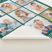 Couverture Sherpa Moderne Personnalisé 9 Photo Collage Emerald Green (3/4)