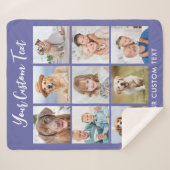 Couverture Sherpa Moderne Personnalisé 9 Photo Collage Périwinkle (Devant (Horizontal))