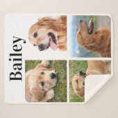 Couverture Sherpa Moderne Pet 4 Collage d'images Personnaliser l'Amo (Devant (Horizontal))