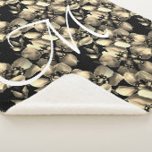 Couverture Sherpa Moderne Retro Victorien Motif Floral Monogramme (3/4)