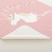 Couverture Sherpa Moderne Rose clair rose blanc magique Unicorn fill (3/4)