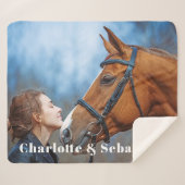 Couverture Sherpa Moderne Simple Chic Personnalisé Animaux de Compag (Devant (Horizontal))