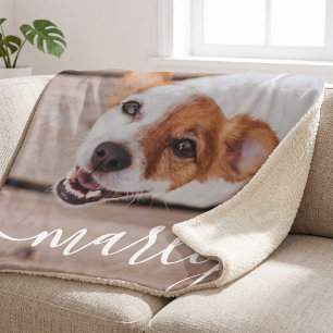Couverture Sherpa Moderne Simple Jouer Élégant Chic Pet Photo
