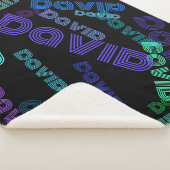 Couverture Sherpa Moderne, tout collage de nom | blues, violets et v (3/4)