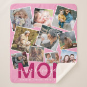 Couverture Sherpa Moderne 'We Love You' Photo Collage Maman (Devant)