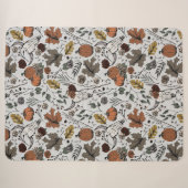 Couverture Sherpa Moisson et cornes gris clair Western (Devant (Horizontal))