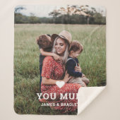 Couverture Sherpa MON COEUR VOUS AIME MUM Fête des Mères Photo (Devant)