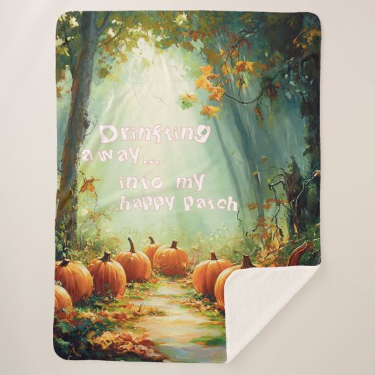 Couverture Sherpa Mon joyeux Patch Citrouille Grand (Devant)