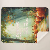 Couverture Sherpa Mon joyeux Patch Citrouille Grand (Devant (Horizontal))