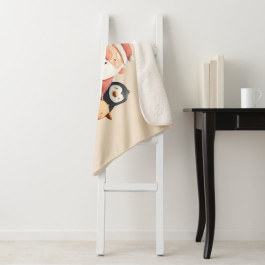 Couverture Sherpa Mon premier Noël mignon Père Noël & Animaux (En situation)