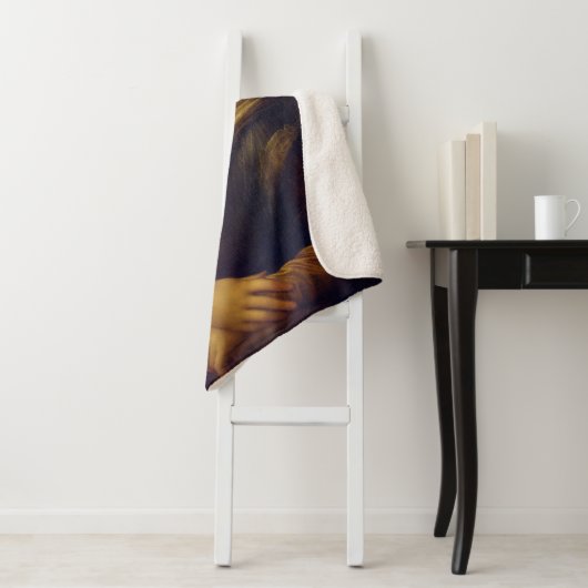 Couverture Sherpa Mona Lisa By Leonardo Da Vinci (En situation)