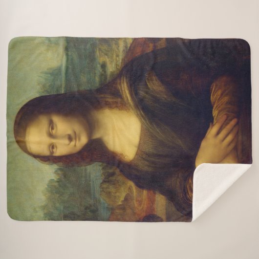 Couverture Sherpa Mona Lisa By Leonardo Da Vinci (Devant (Horizontal))