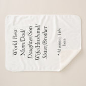 Couverture Sherpa Monde meilleur maman mari femme papa fille fils (Devant (Horizontal))