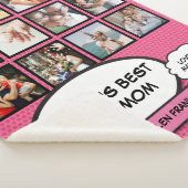 Couverture Sherpa Mondes Meilleur Stepmère rose Collage photo Amusan (3/4)