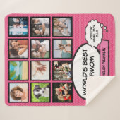 Couverture Sherpa Mondes Meilleur Stepmère rose Collage photo Amusan (Devant (Horizontal))