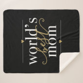 Couverture Sherpa Mondes Modernes Meilleur Maman Élégant Noir Et Or (Devant (Horizontal))