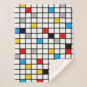 Couverture Sherpa Mondrian géométrique Composition minimaliste moder