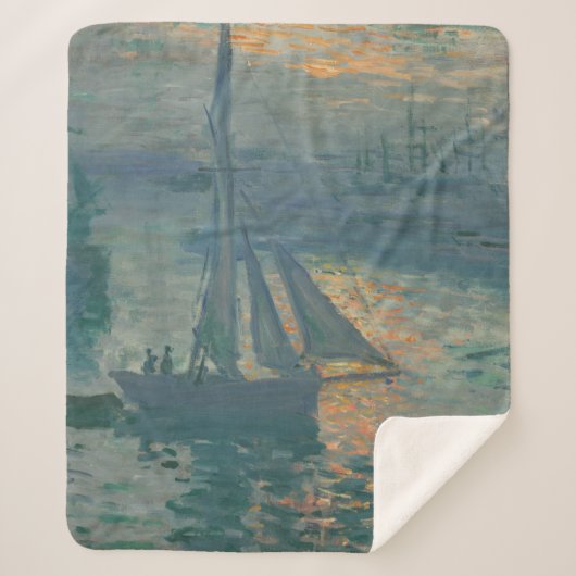 Couverture Sherpa Monet Sunrise Marine Impressionnisme peinture (Devant)