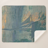 Couverture Sherpa Monet Sunrise Marine Impressionnisme peinture (Devant (Horizontal))