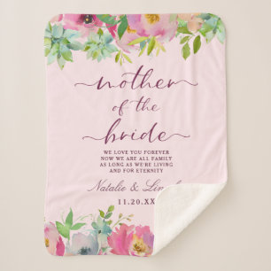 Couverture Sherpa Monnaie chic florissante et Mère blush de la marié