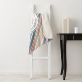 Couverture Sherpa Monogram Anchor Trendy Stripes Pink Nautical Beach (En situation)