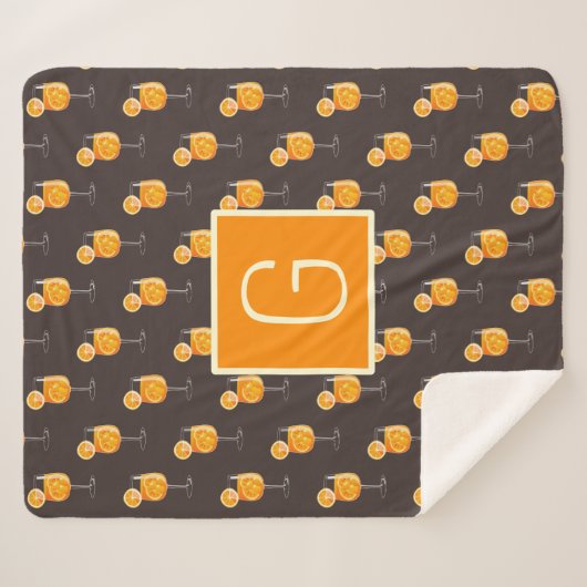 Couverture Sherpa Monogram Aperol Spritz Fleece Blanket (Devant (Horizontal))