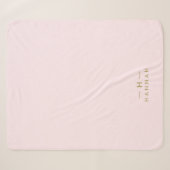 Couverture Sherpa Monogram Blush | Elegant Gold Minimum (Devant (Horizontal))