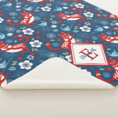 Couverture Sherpa Monogram Cute Chat Motif Sherpa Blanket (3/4)