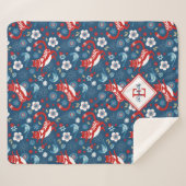 Couverture Sherpa Monogram Cute Chat Motif Sherpa Blanket (Devant (Horizontal))